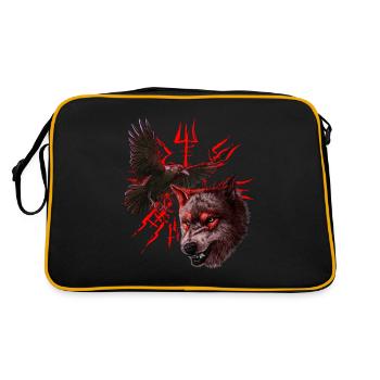 Vegvisir Odin avec Hugin et Munin - Vikings - Sac Retro - noir/or - Dos