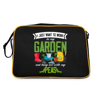 Jardinage Légumes Vegan Pois Pois - Sac Retro - noir/or - Dos