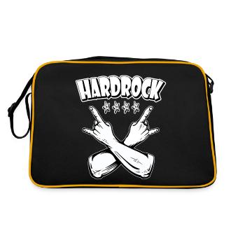 hardrock, Musik, Band, Festival, Konzert, Party - Retro Tasche - Schwarz/Gold - Hinten