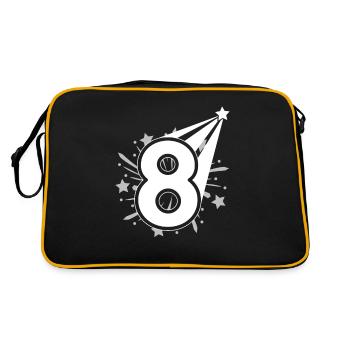 8 ans 8ème anniversaire fête numéro 8 - Sac Retro - noir/or - Dos
