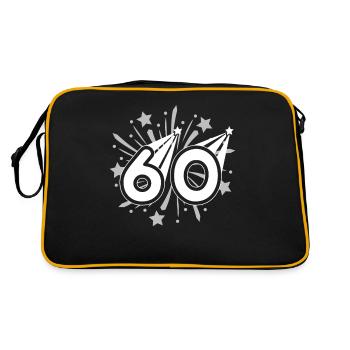 60 Jahre alt 60. Geburtstag Party Nummer 60 - Retro Tasche - Schwarz/Gold - Hinten