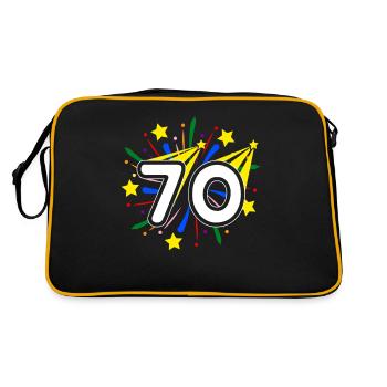 70 years old 70th birthday party number 70 - Retro Bag - black/gold - Back