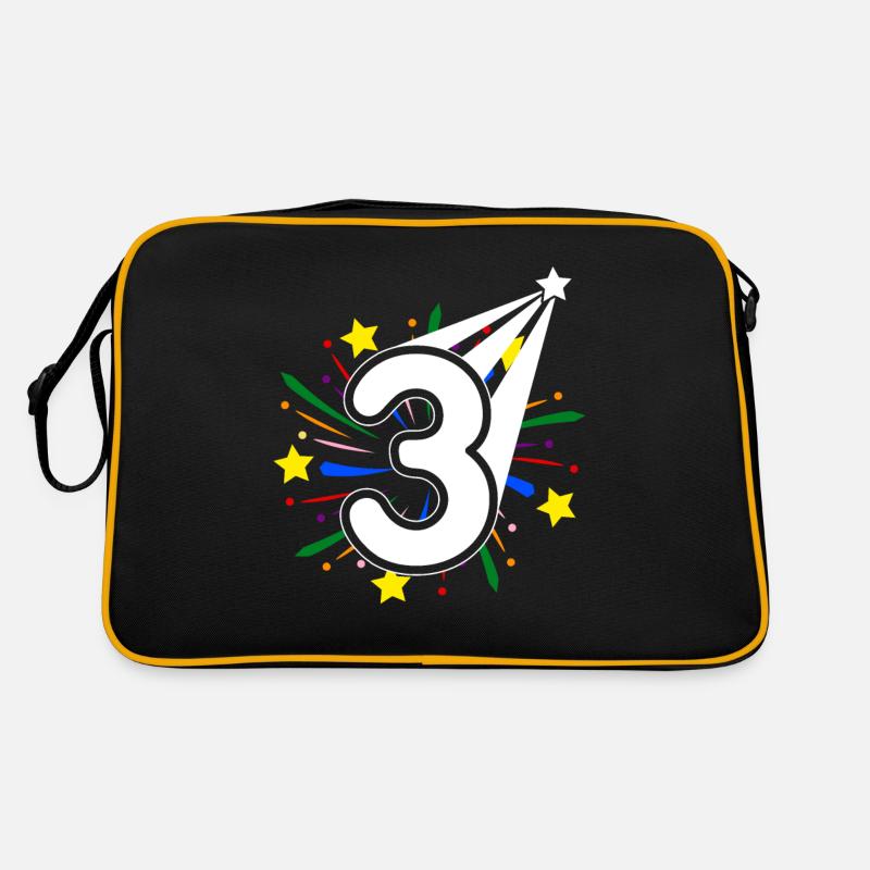 3 years old 3rd birthday party number 3 Retro Bag