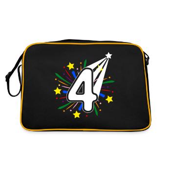 4 years old 4th birthday party number 4 - Retro Bag - black/gold - Back