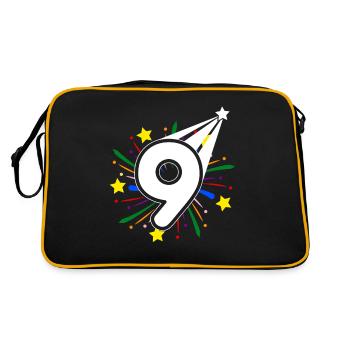 9 years old 9th birthday party number 9 - Retro Bag - black/gold - Back