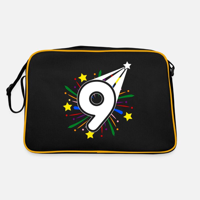 9 years old 9th birthday party number 9 Retro Bag
