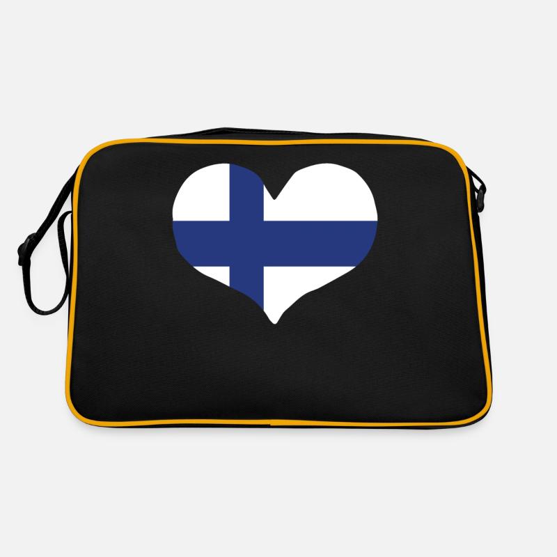 Drapeau du cœur de la Finlande Sac Retro