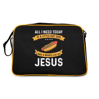 Jésus et Hot Dog Dieu Christ Chrétien - Sac Retro - noir/or - Dos