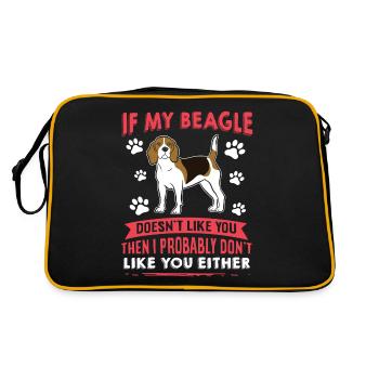 Dog saying Beagle design pour les amoureux des chiens - Sac Retro - noir/or - Dos