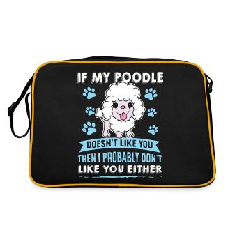 Conception de caniche pour chiens pour les amoureux des chiens - Sac Retro - noir/or - Dos
