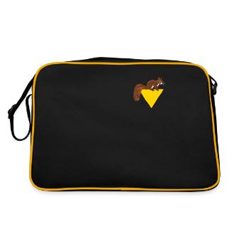 Squirrel Logo Emblème Écureuil gris Squirrel - Sac Retro - noir/or - Dos
