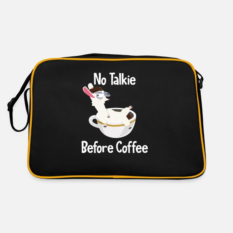 No Talkie Before Coffee Vicuna Guanaco Llama Retro Bag