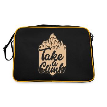 Take a Climb Bouldern Sportklettern Speedklettern - Retro Tasche - Schwarz/Gold - Hinten