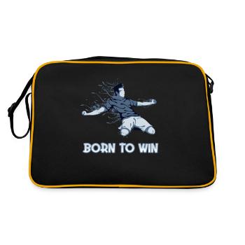 Born To Win Fußballgott Fußballspieler - Retro Tasche - Schwarz/Gold - Hinten