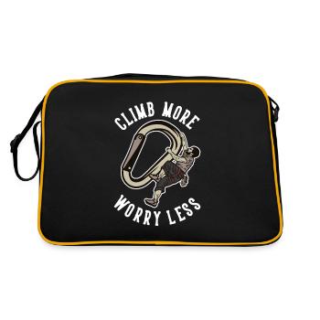 Climb More Worry Less Sportklettern Speedklettern - Retro Tasche - Schwarz/Gold - Hinten
