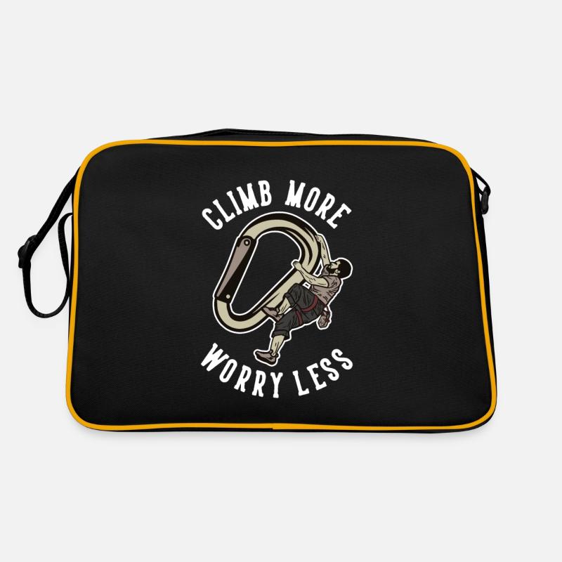 Climb More Worry Less Sportklettern Speedklettern Retro Tasche