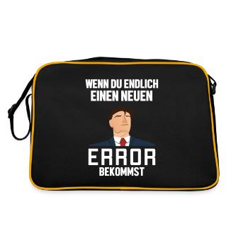 Neuen Error Bekommen Developer Coder Programmierer - Retro Tasche - Schwarz/Gold - Hinten