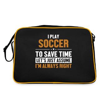 Soccer Let's Assume I'm Right Fußballprofi - Retro Tasche - Schwarz/Gold - Hinten