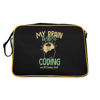 My Brain is 95% Coding Full Stack Coder Software - Retro Bag - black/gold - Back