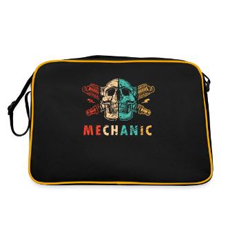 Autoschrauber Automechaniker Mechatroniker Kfz - Retro Tasche - Schwarz/Gold - Hinten
