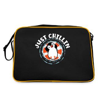 Just Chillin Manchot empereur Oiseau de mer - Sac Retro - noir/or - Dos