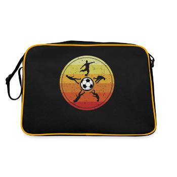 Soccer Evolution Fußballgott Fußballspieler - Retro Tasche - Schwarz/Gold - Hinten