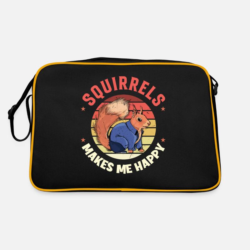 Squirrels Makes Me Happy Fuchshörnchen Squirrel Retro Tasche
