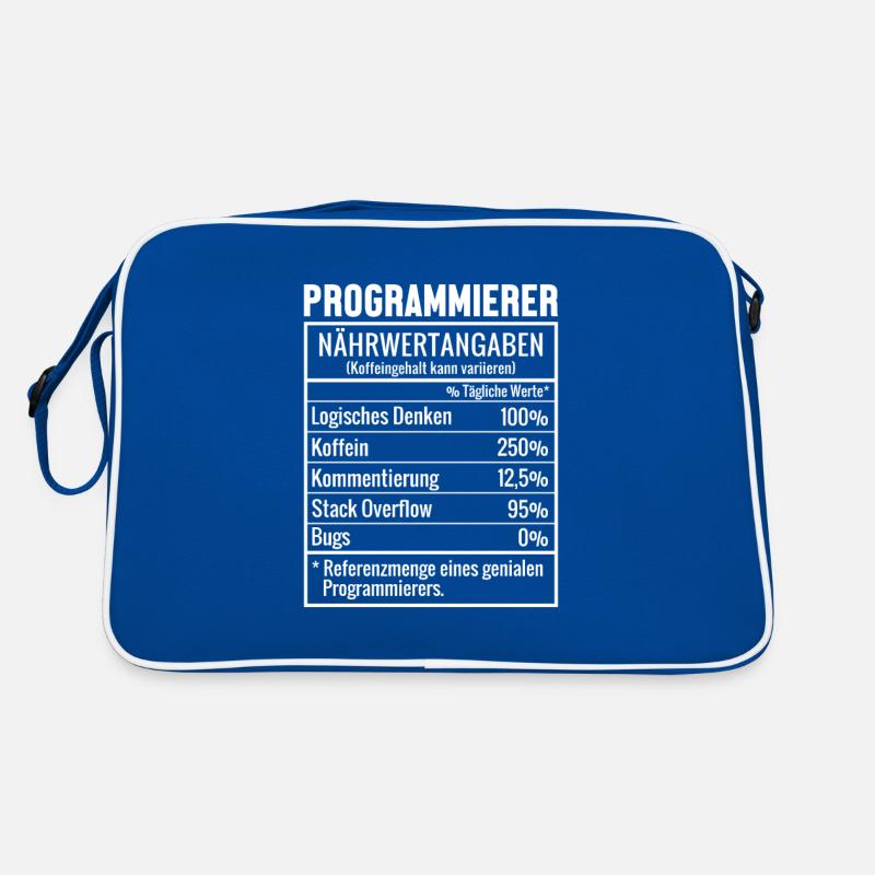 Programmierer Nährwertangaben Developer Coder Retro Tasche