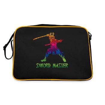 Sword Master Kenjusu Kata Katana Samurai Kendo - Retro Bag - black/gold - Back