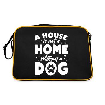 House is not Home without a Dog Quadrupède Wauwau - Sac Retro - noir/or - Dos