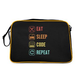 Eat Sleep Code Repeat Full Stack Coder Software - Retro Bag - black/gold - Back