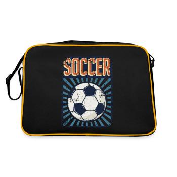 Soccer Fußballprofi Fußballgott Fußballspieler - Retro Tasche - Schwarz/Gold - Hinten