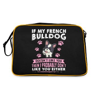 Chiens Français Bulldog Amateurs de chiens - Sac Retro - noir/or - Dos
