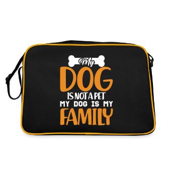 Mon chien est ma famille Mâle Quadrupède Wauwau - Sac Retro - noir/or - Dos