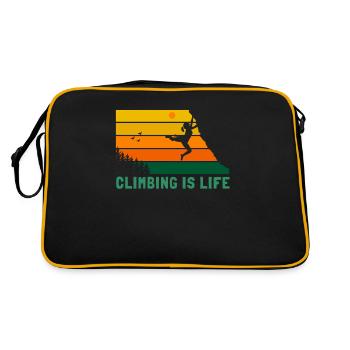 Climbing is Life Sportklettern Speedklettern - Retro Tasche - Schwarz/Gold - Hinten