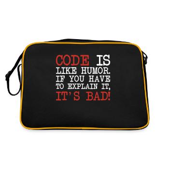 Code Explanation Coder Engineer Software Developer - Retro Bag - black/gold - Back