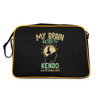 My Brain is 95% Kendo Kata Kenjusu Shinai Samurai - Retro Bag - black/gold - Back