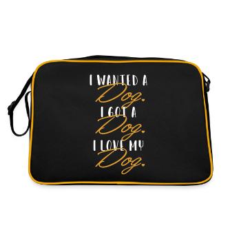 I love my Dog Quadrupède Wauwau Mâle Propriétaire - Sac Retro - noir/or - Dos