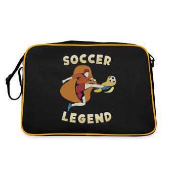 Soccer Legend Fußballspieler Fußballprofi - Retro Tasche - Schwarz/Gold - Hinten