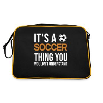 It's a Soccer Thing Fußballgott Fußballspieler - Retro Tasche - Schwarz/Gold - Hinten