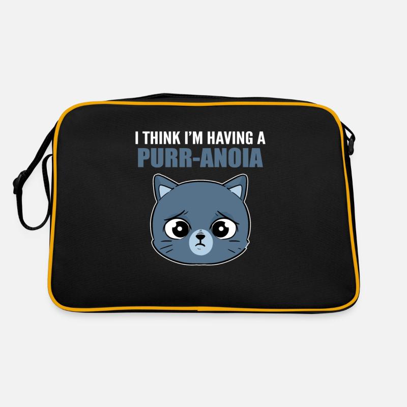 I'm Having A Purr-Anoia Cat Mom Cat Lovers Funny Retro Bag