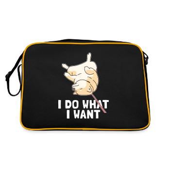 I Do What I Want Chien Quadrupède Wauwau Shiba Inu - Sac Retro - noir/or - Dos