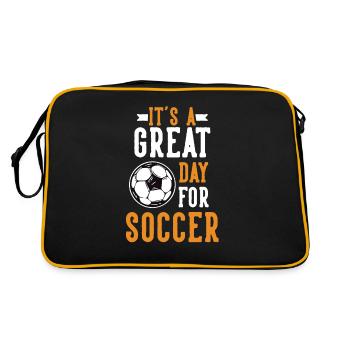 Great Day For Soccer Fußballgott Fußballspieler - Retro Tasche - Schwarz/Gold - Hinten
