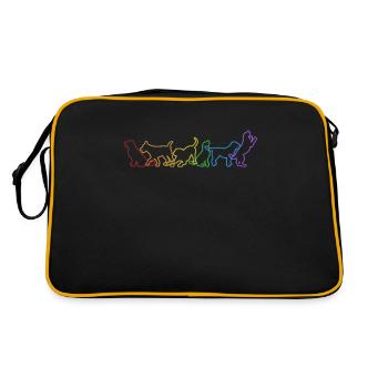 Dogs LGBT Rainbow Quadrupède Wauwau Mâle - Sac Retro - noir/or - Dos
