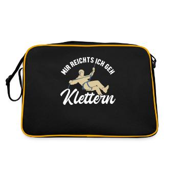 Mir reichts ich geh Klettern Speedklettern - Retro Tasche - Schwarz/Gold - Hinten
