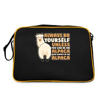 Always Be Yourself Unless You Can Be An Alpaca - Retro Tasche - Schwarz/Gold - Hinten