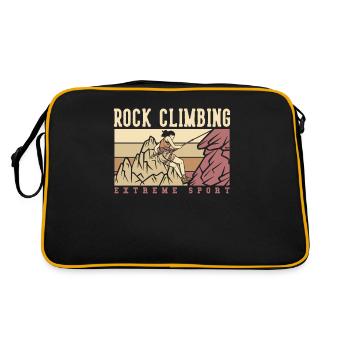 Rock Climbing Extreme Sport Speedklettern Kraxler - Retro Tasche - Schwarz/Gold - Hinten