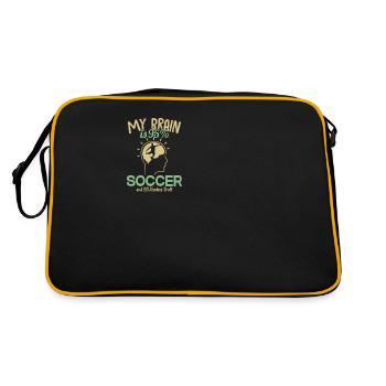 My Brain is 95% Soccer Fußballgott Fußballspieler - Retro Tasche - Schwarz/Gold - Hinten