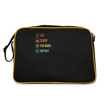 Eat Sleep Fix Bugs Repeat Coder Engineer Software - Retro Bag - black/gold - Back