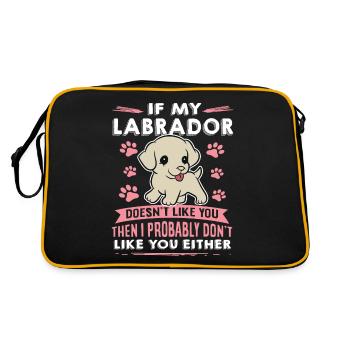 Dog saying Labrador design pour les amoureux des chiens - Sac Retro - noir/or - Dos